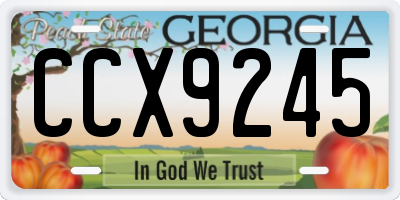 GA license plate CCX9245