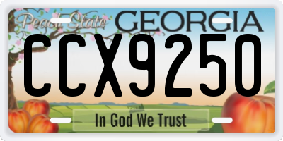GA license plate CCX9250