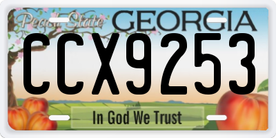 GA license plate CCX9253