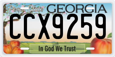 GA license plate CCX9259