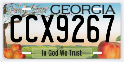 GA license plate CCX9267