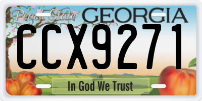 GA license plate CCX9271