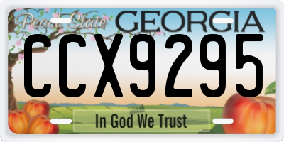 GA license plate CCX9295