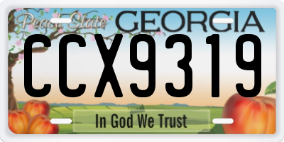 GA license plate CCX9319