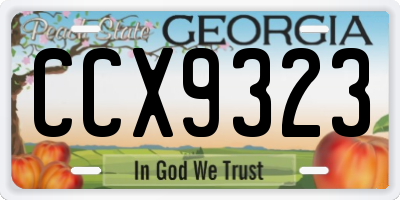 GA license plate CCX9323