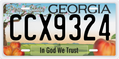 GA license plate CCX9324