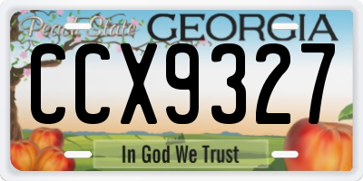 GA license plate CCX9327