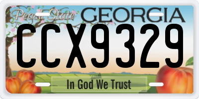 GA license plate CCX9329