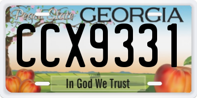 GA license plate CCX9331