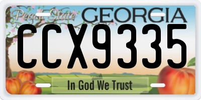 GA license plate CCX9335