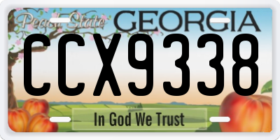 GA license plate CCX9338