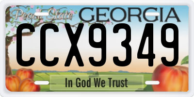 GA license plate CCX9349