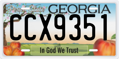 GA license plate CCX9351