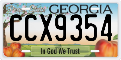 GA license plate CCX9354