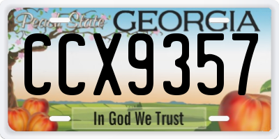 GA license plate CCX9357