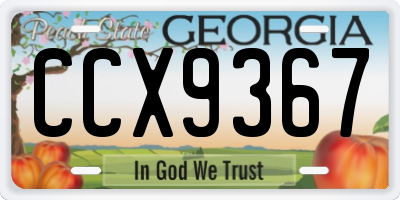 GA license plate CCX9367