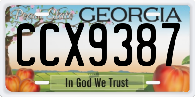 GA license plate CCX9387