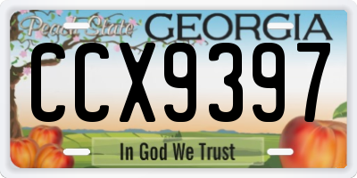 GA license plate CCX9397