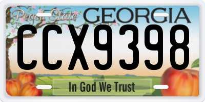 GA license plate CCX9398