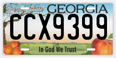 GA license plate CCX9399