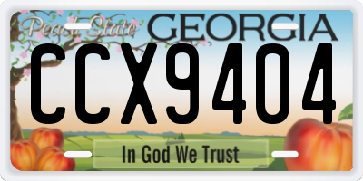 GA license plate CCX9404