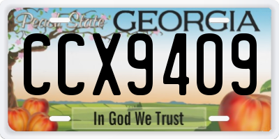 GA license plate CCX9409