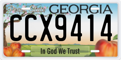 GA license plate CCX9414
