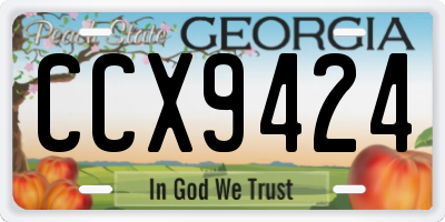 GA license plate CCX9424