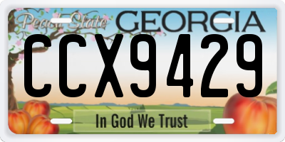 GA license plate CCX9429