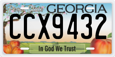 GA license plate CCX9432