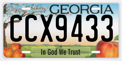 GA license plate CCX9433