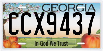 GA license plate CCX9437