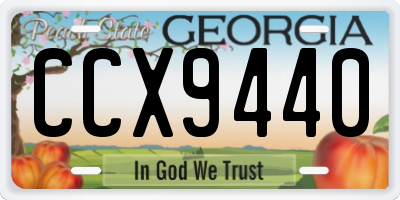 GA license plate CCX9440