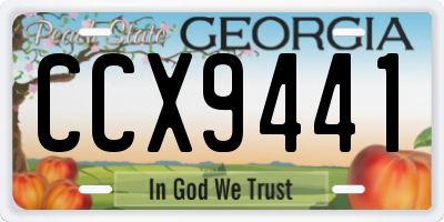 GA license plate CCX9441