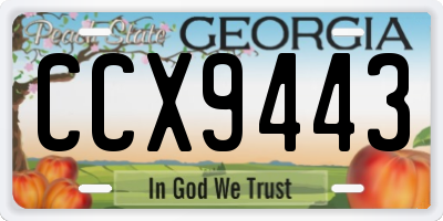 GA license plate CCX9443