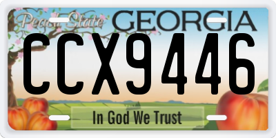 GA license plate CCX9446