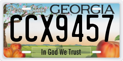 GA license plate CCX9457