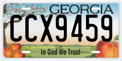 GA license plate CCX9459