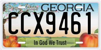 GA license plate CCX9461