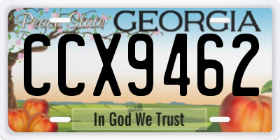GA license plate CCX9462