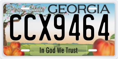 GA license plate CCX9464