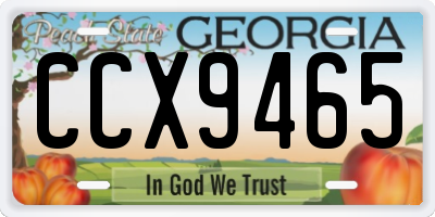 GA license plate CCX9465