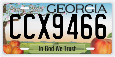GA license plate CCX9466