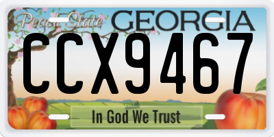 GA license plate CCX9467