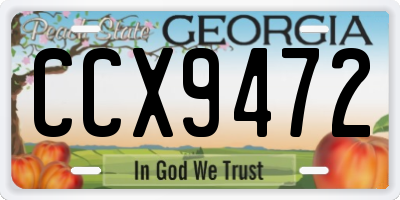 GA license plate CCX9472