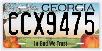 GA license plate CCX9475