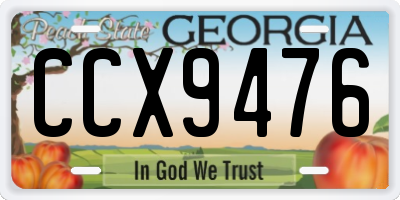 GA license plate CCX9476