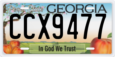 GA license plate CCX9477