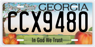 GA license plate CCX9480