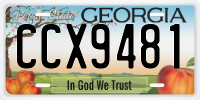 GA license plate CCX9481